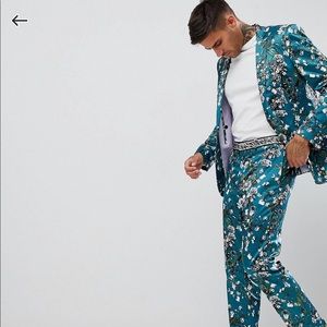 Sateen floral blazer